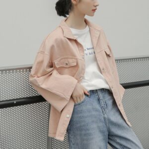 Harajuku Streetwear Solid Turn Down Collar Pockets Coat - Image 8