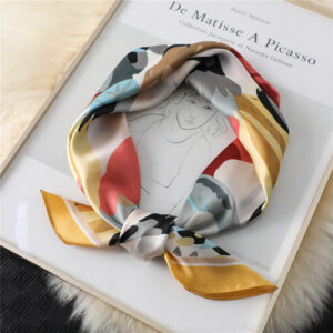 High Quality Floral Print Silk Square Scarf - Image 3
