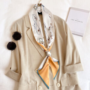 Long Silk Floral Print Neck Scarves - Image 5
