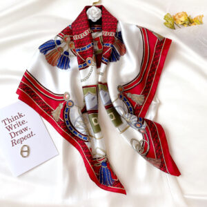 Luxury 100% Silk Printed Square Scarves - Image 6