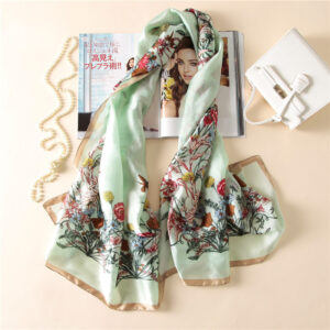 Luxury brand floral print silk scarves - Image 7