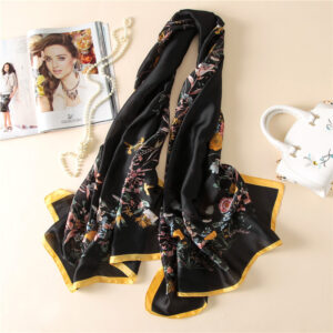 Luxury brand floral print silk scarves - Image 5