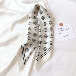 Printed Real Silk Small Square Neck Scarf - Image 9