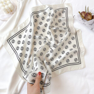 Printed Real Silk Small Square Neck Scarf - Image 8