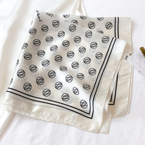 Printed Real Silk Small Square Neck Scarf - Image 7