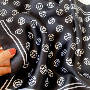 Printed Real Silk Small Square Neck Scarf - Image 2