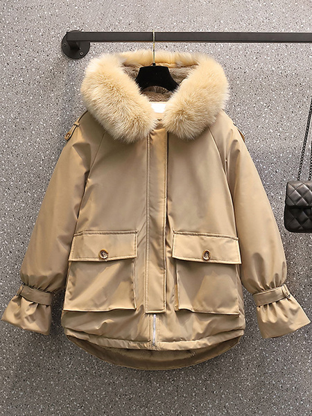 Puffer Long Sleeves Polyester Coat