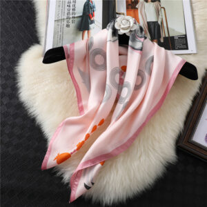 Swallow Print Lady Square Silk Scarf