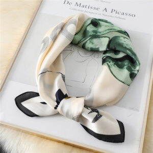 Swallow Print Lady Square Silk Scarf - Image 3
