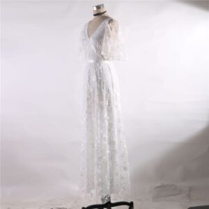 Fashion Lace Deep V Backless Evening Dress - Image 4