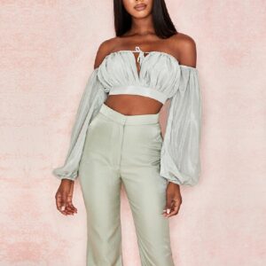 Elegant Fashion Casual Long Sleeve Short Top And Long Pants Two Pieces Sets - Image 3