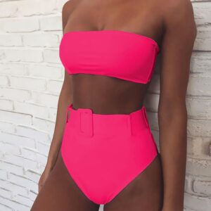 High Waist Brazilian Neon Bikini Belt Swimwear - Image 6
