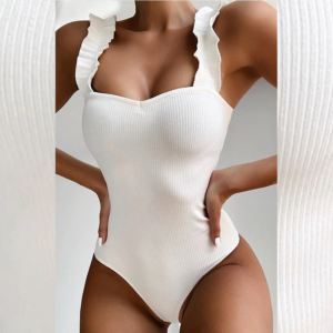 Ruffle Bodysuit One-Piece Plus Size Swimwear - Image 3