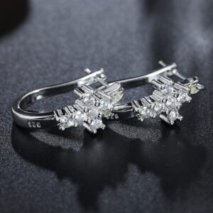 Zirconia Cross Hoop Earrings Fashion Jewelry - Image 4