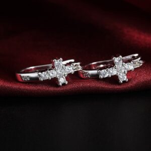 Zirconia Cross Hoop Earrings Fashion Jewelry - Image 5