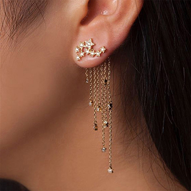 Constellation Earrings with Dangle Chains