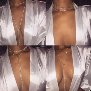 Crystal Bib Pendant and Choker Statement Necklace - Image 2