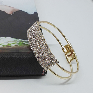 Elegant Bangle Wristband with Crystal Detailing