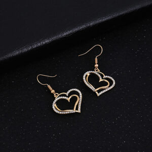 Heart Pendant Necklace with Earring Jewelry Set - Image 2