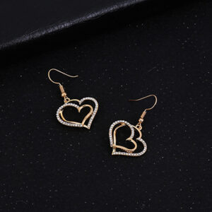 Heart Pendant Necklace with Earring Jewelry Set - Image 3