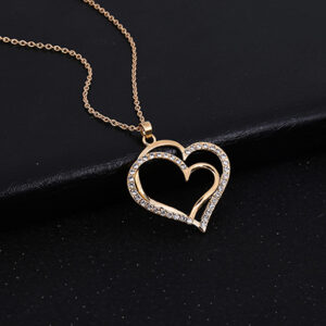 Heart Pendant Necklace with Earring Jewelry Set - Image 4