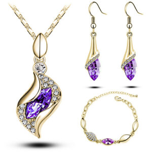 Necklace Bangle Earring 18k Gold Plated Jewelry Set - Image 2