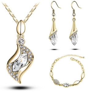Necklace Bangle Earring 18k Gold Plated Jewelry Set