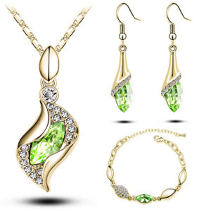Necklace Bangle Earring 18k Gold Plated Jewelry Set - Image 7