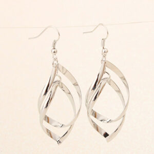 Spiral Plated Dangle Drop Earrings - Image 6
