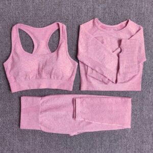 3Pcs Fitness Yoga Workout Sportswear Suits - Image 2