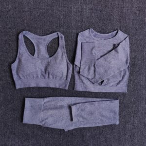 3Pcs Fitness Yoga Workout Sportswear Suits - Image 4