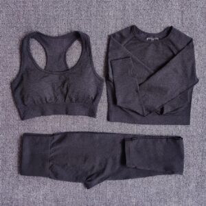 3Pcs Fitness Yoga Workout Sportswear Suits - Image 5