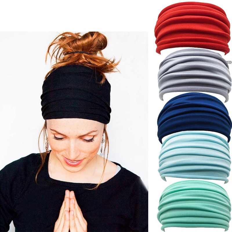 Fashion Nonslip Elastic Folds Yoga Hairband