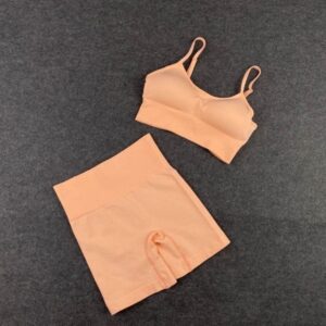 Seamless Workout Sport Short Bra Yoga Set - Image 3