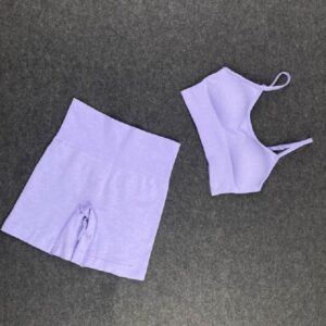 Seamless Workout Sport Short Bra Yoga Set - Image 6