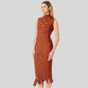 Sexy Tank Tops and Midi Skirts Club Party Bandage 2Pieces Sets - Image 4
