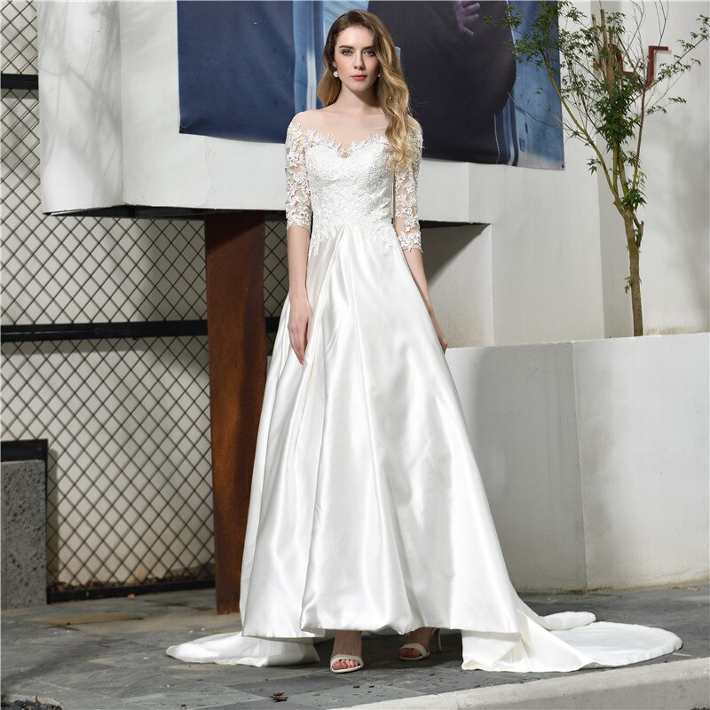 Off Shoulder Applique Lace Corset Court Train Bridal Gown