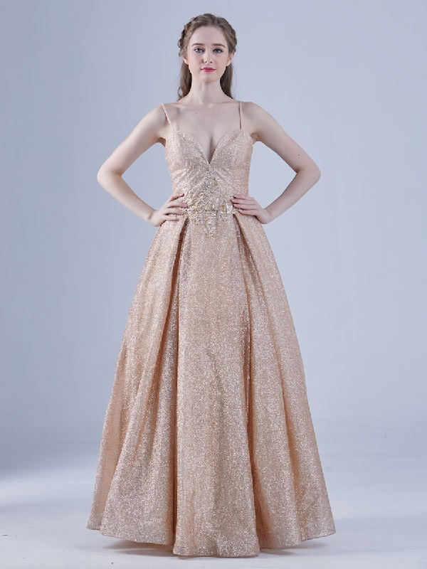 Sequined A-Line Lace-up Applique Maxi Pageant Dresses