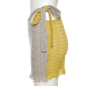 Casual Patchwork High Waist Knitting Skirt - Image 7