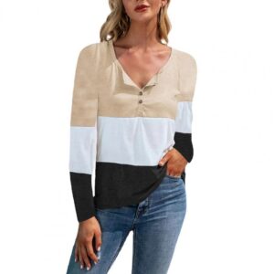 Casual Splicing Contrast Colors Stripe Sweatshirt - Image 4