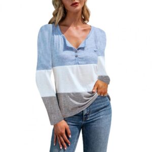 Casual Splicing Contrast Colors Stripe Sweatshirt