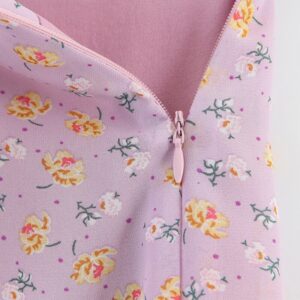 Elegant Floral Print Buttons High Waist Mini Split Skirts - Image 9