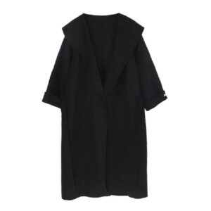 Elegant Long Woolen Back Split Overcoat With Belt Casual Coat - Image 6