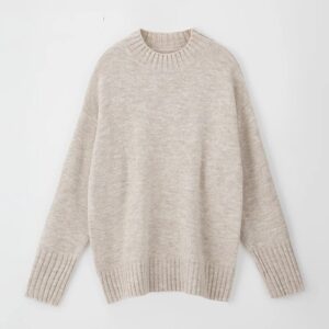 Elegant O Neck Batwing Long Sleeve Knitted Tops Sweaters - Image 2