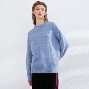 Elegant O Neck Batwing Long Sleeve Knitted Tops Sweaters - Image 7