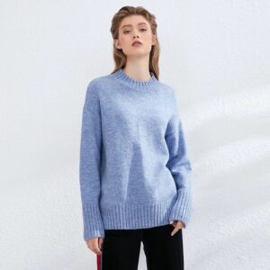 Elegant O Neck Batwing Long Sleeve Knitted Tops Sweaters - Image 8