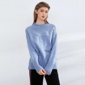 Elegant O Neck Batwing Long Sleeve Knitted Tops Sweaters - Image 9