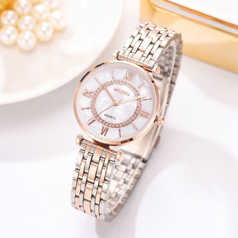 Fashion Diamond Mesh Steel Strap Quartz Wrist Watch