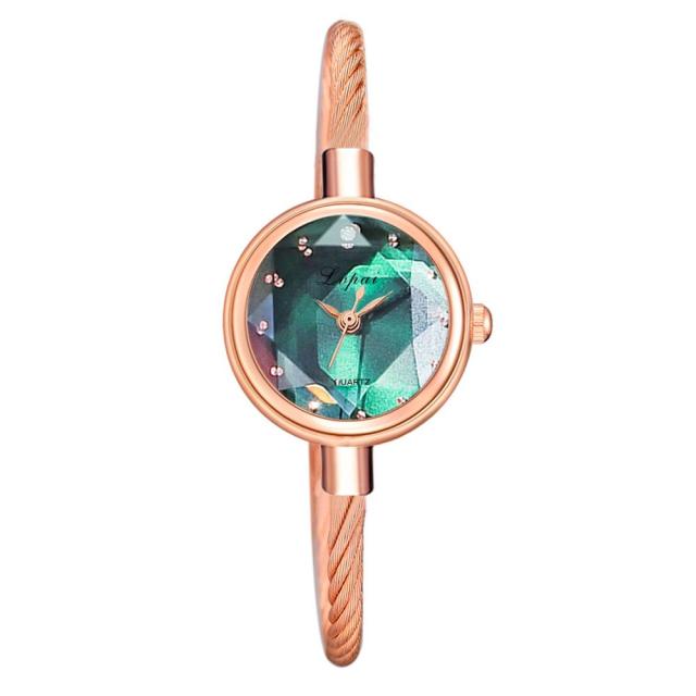 Fashion Geometric Glass Surface Bangle Wrist Watch