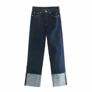 Fashion Straight Cuff Zipper Fly Long Cowboy Trousers